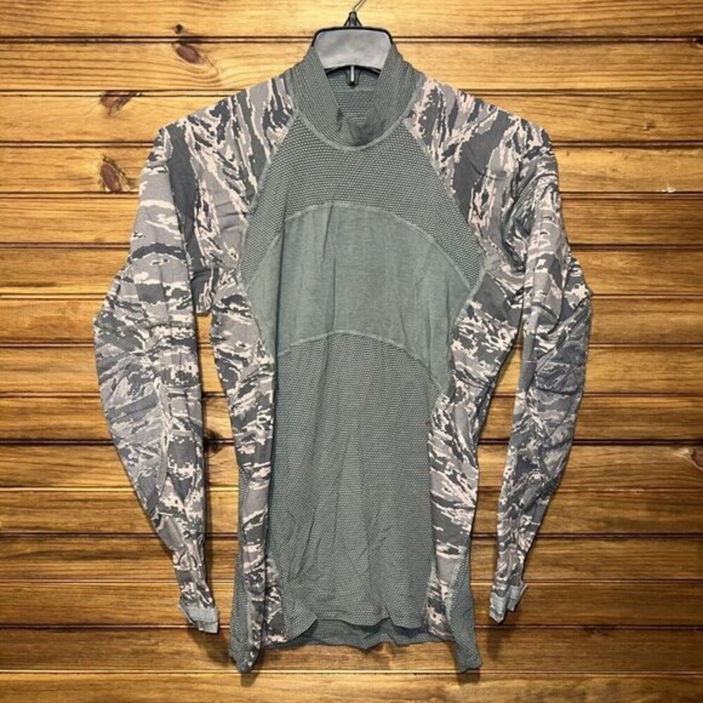 Massif Airman Battle Shirt Men Medium Flame Resistant FR ABU Top Camo Zip Pocket